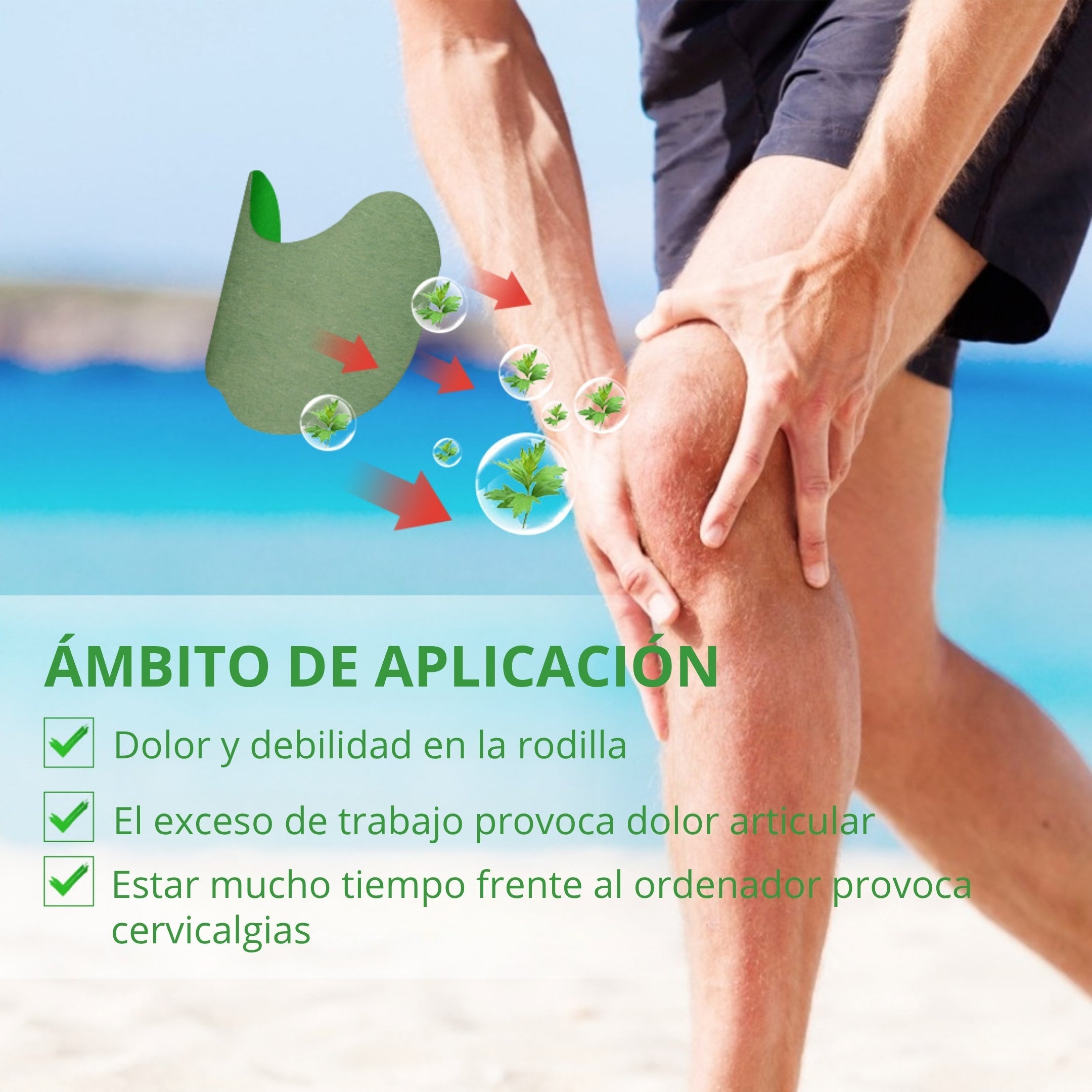 Adiós al Dolor de Rodilla: Parche Tópico con Soporte Ergonómico. OFERTA (50 Parches)